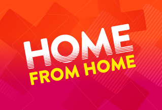 Graphic with the text 'Home from home'